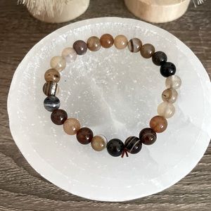 Botswana agate crystal bracelet